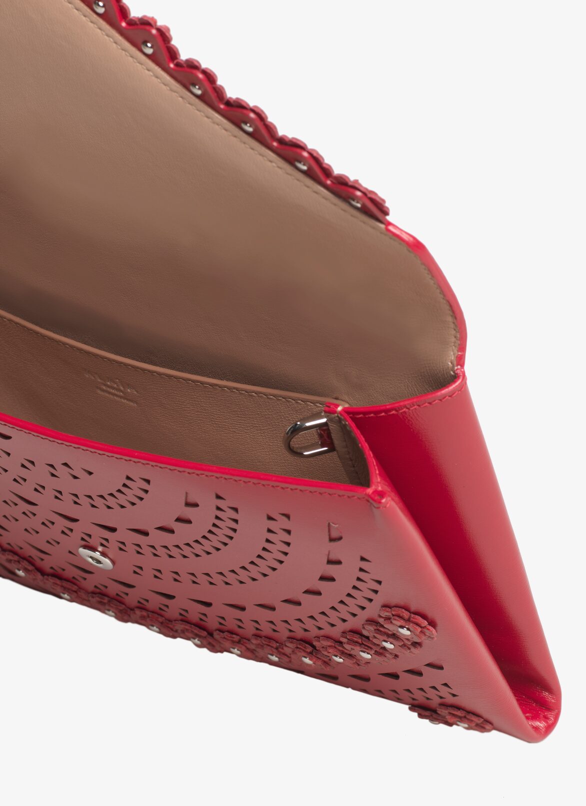 OUM CL+ELAPHE N.VIENNE FLEUR LAQUE ALAÏA  OUM CL+ELAPHE N.VIENNE FLEUR LAQUE ROSSO VERNICE